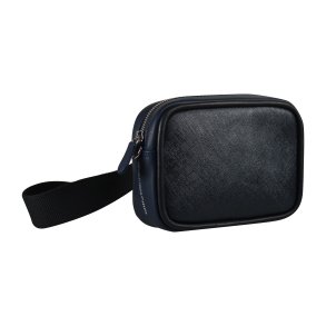 Hisano, Belsac m�rkebl� b�ltetaske i skind med kraftig rem